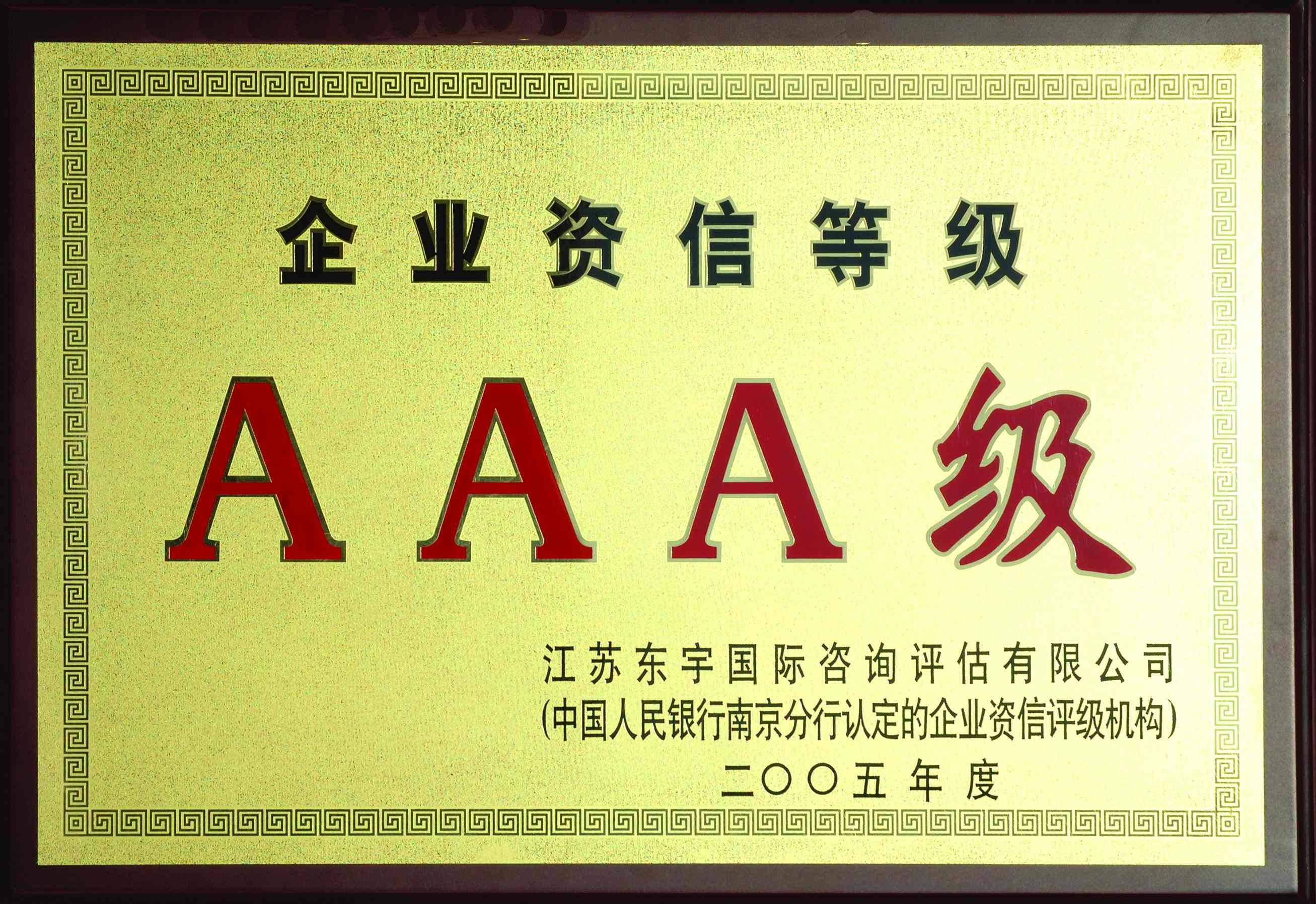 2005年东宇AAA资信