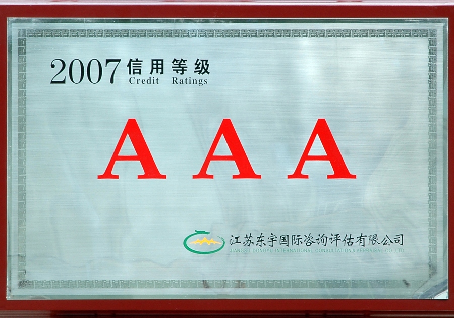 2007年东宇信用等级AAA